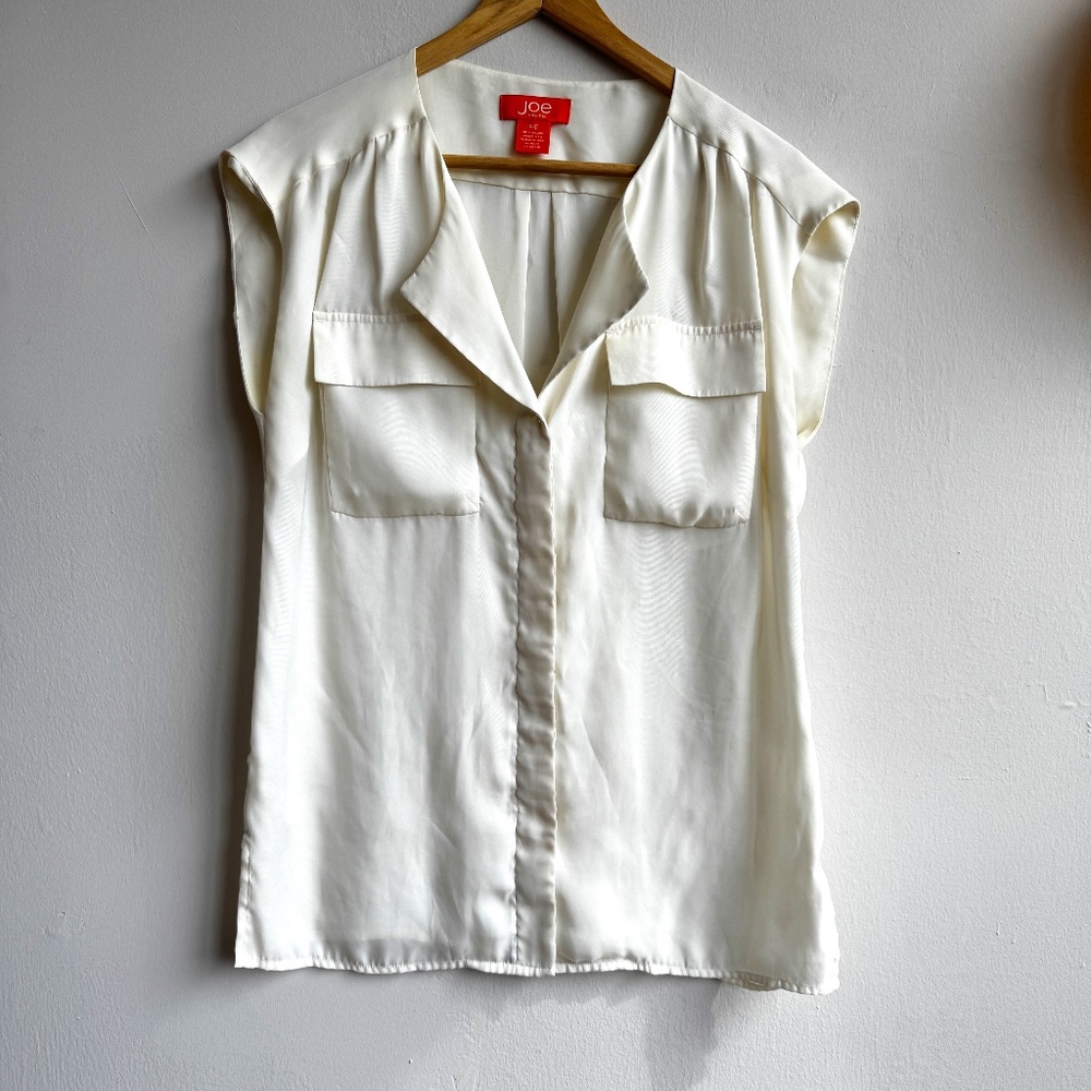 JOE FRESH Cream Button Up Shirt - Small